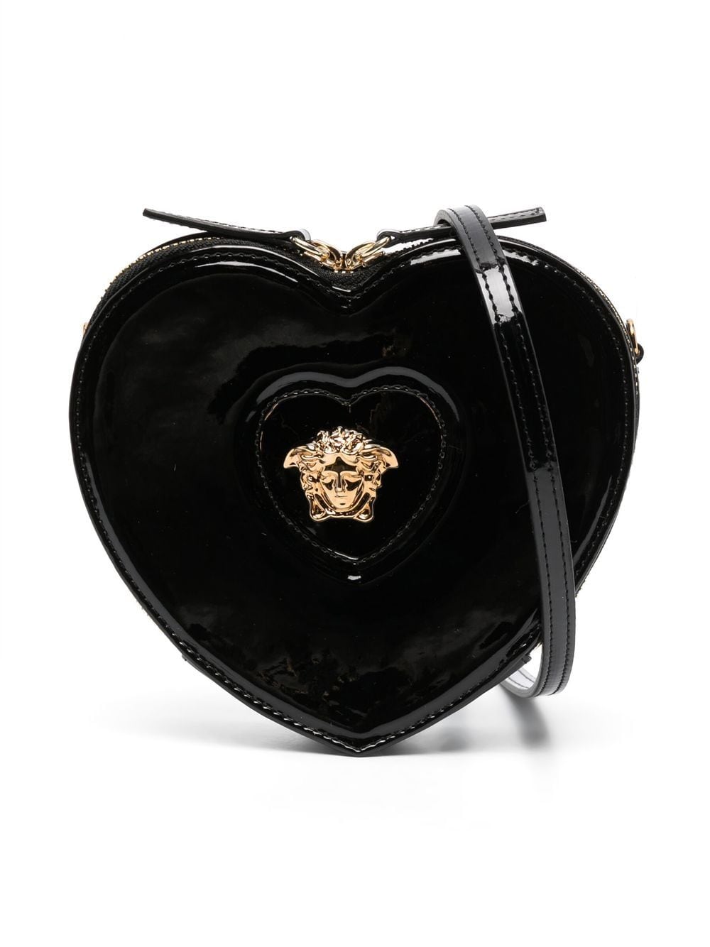 Versace Kids Black Heart Medusa Bag In 1b00v Nero-oro Versa