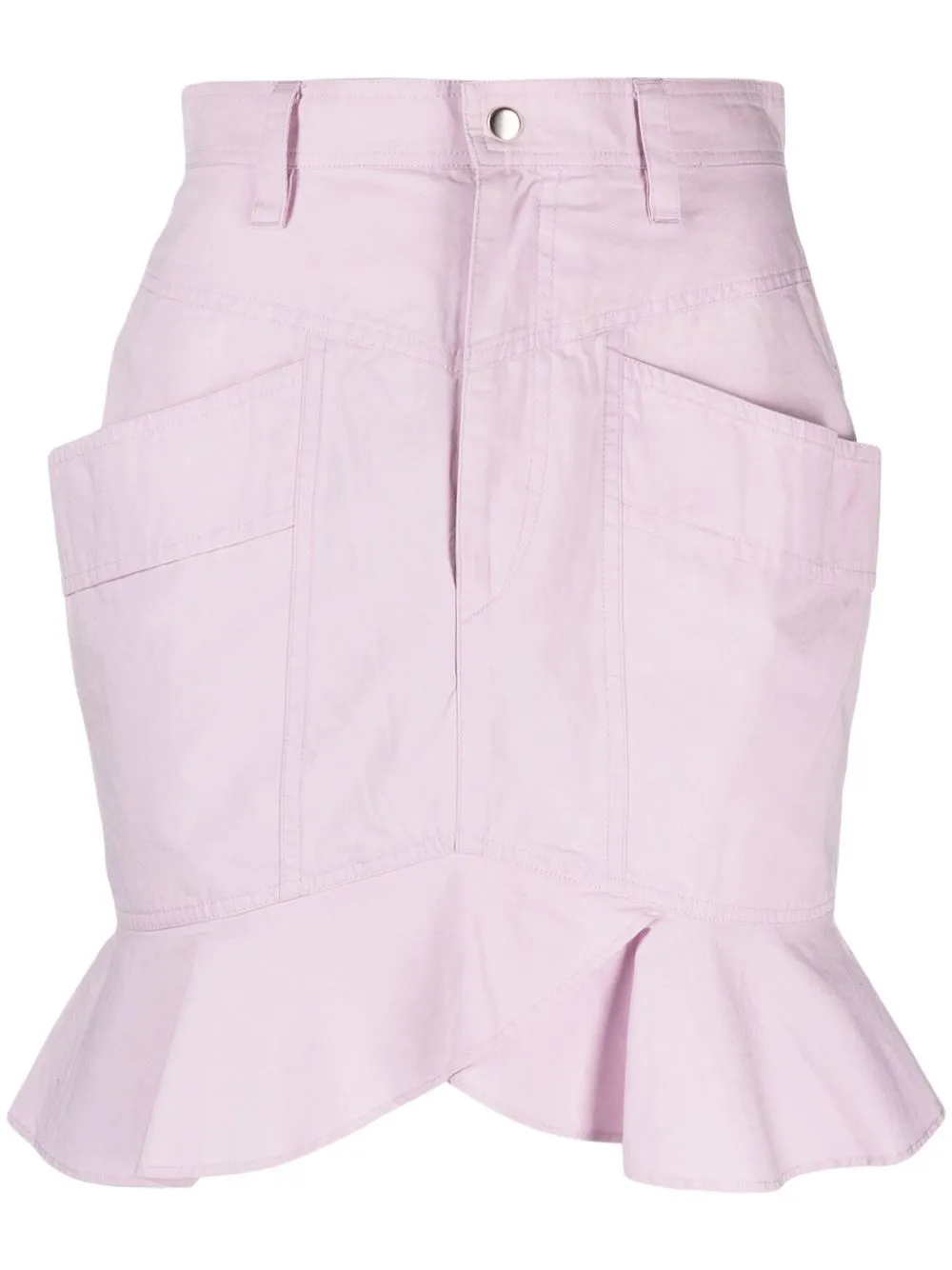 Isabel Marant Étoile Ruffled Hem Cotton Skirt In Purple