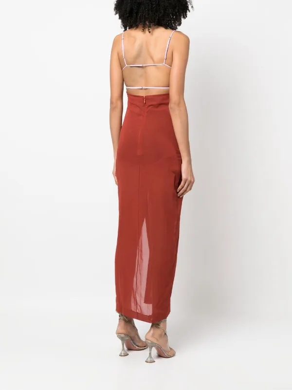 Nensi Dojaka Strappy Sheer Dress | Purple | FARFETCH