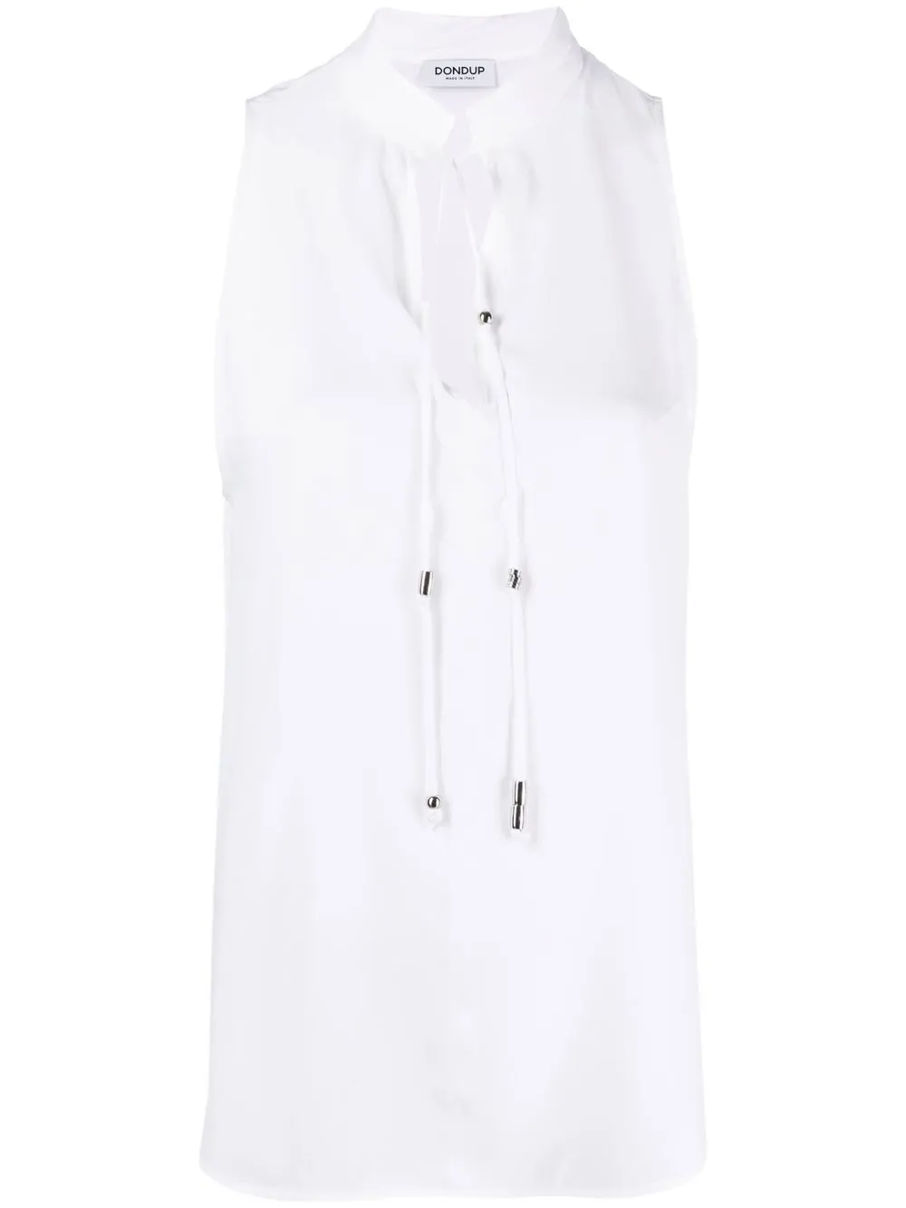 Dondup Keyhole-neck Sleeveless Dress In 白色