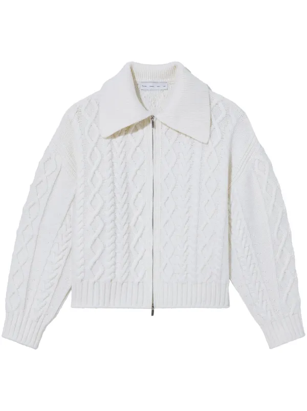 Proenza Schouler White Label Merino Wool cable knit Cardigan