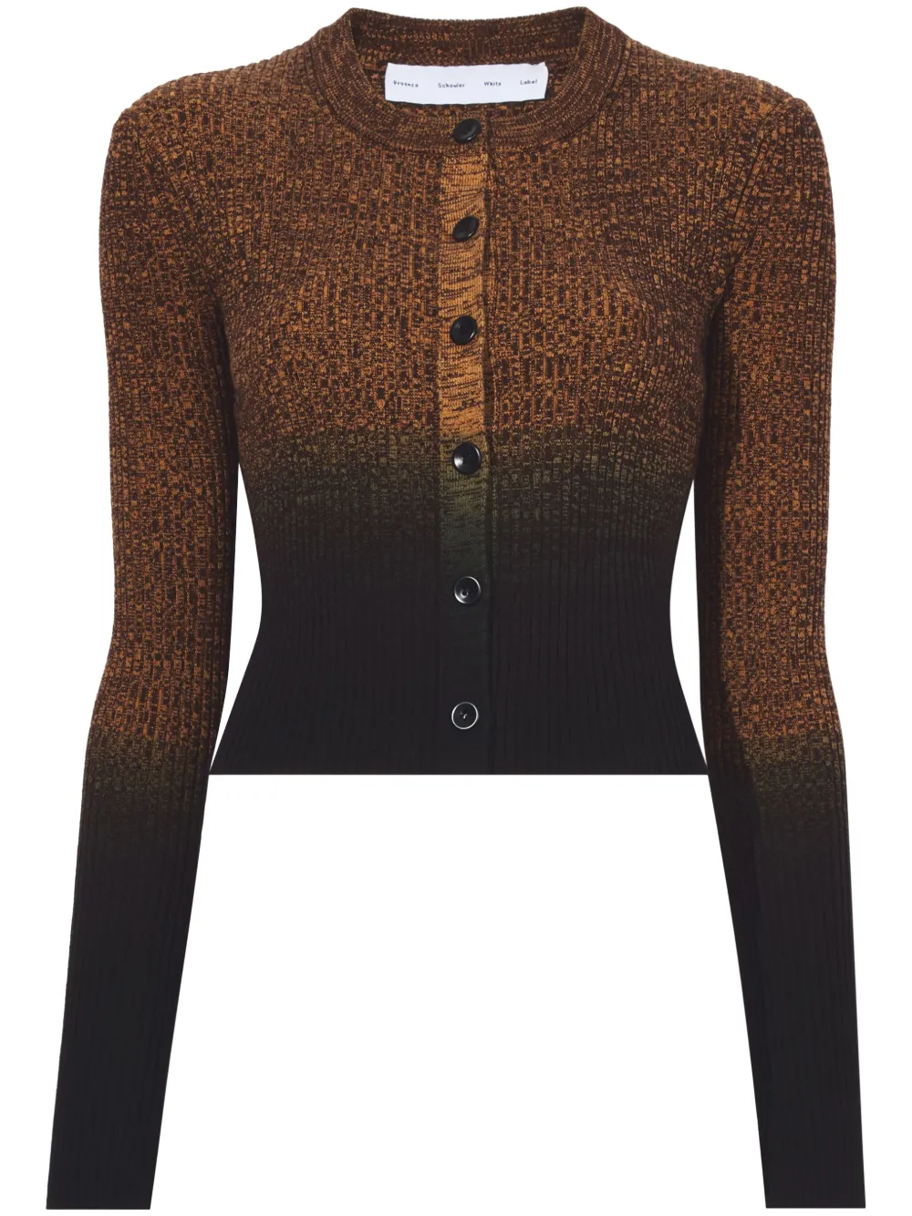 Proenza Schouler White Label Gradient Marl Ribbed-knit Cardigan In Brown