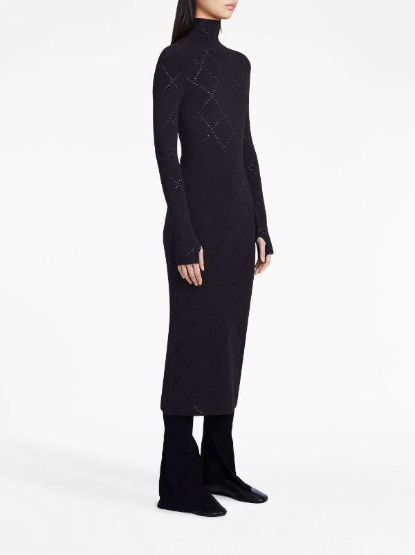 Proenza Schouler White Label Pointelle Diamonds knit high neck