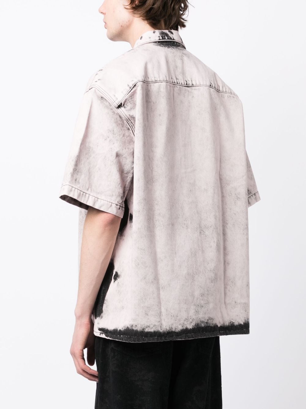 Shop Oamc Bleach-effect Short-sleeve Shirt In Grau