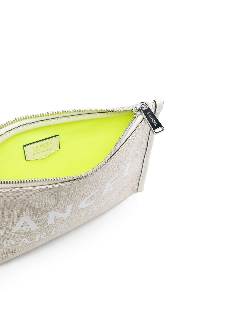 Shop Lancel Logo-print Clutch Bag In Neutrals