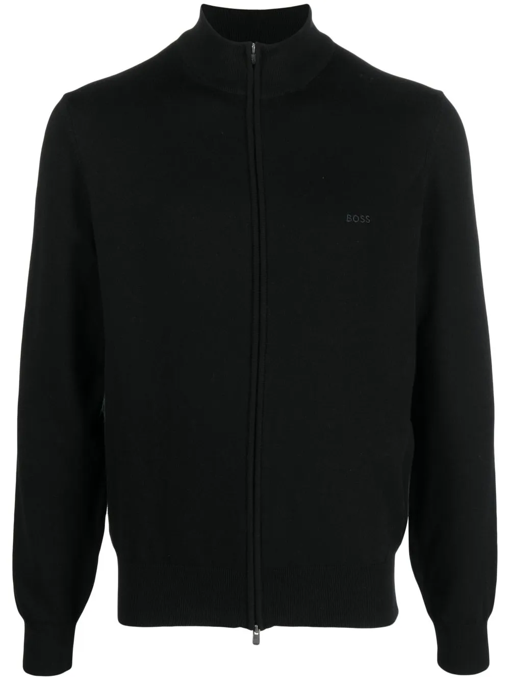 

BOSS sudadera con logo bordado y cierre - Negro