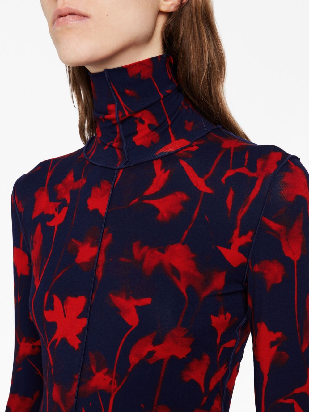 Proenza Schouler White Label floral-print roll-neck top Women