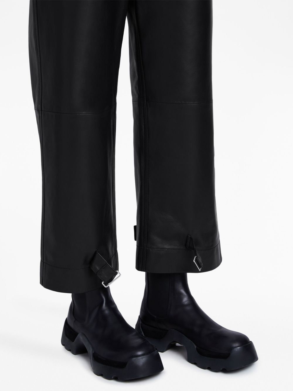 Proenza Schouler White Label leather cropped straight-leg trousers Women