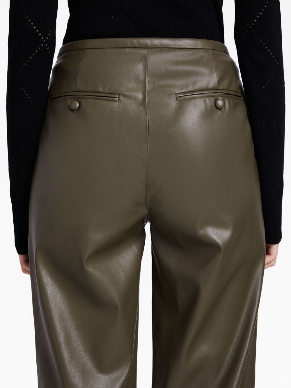 Shop Proenza Schouler White Label Faux-leather Straight-leg Trousers In Brown