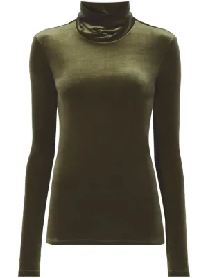 Velvet roll neck clearance top