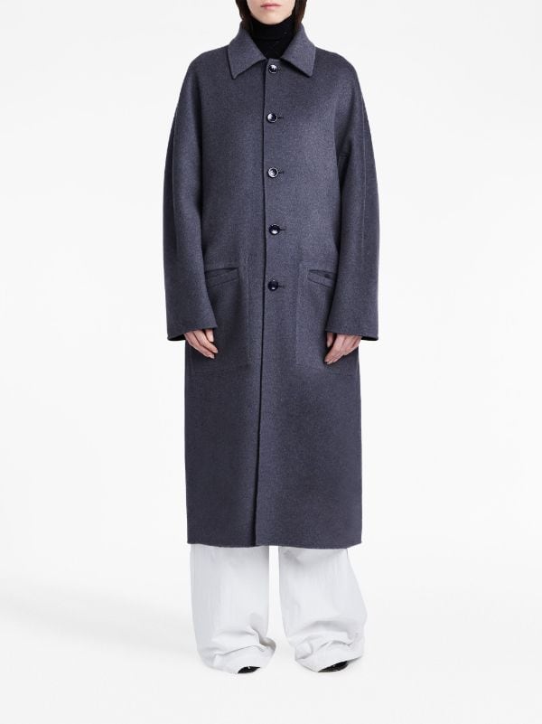 Proenza Schouler White Label Melton Reversible Buttoned Peacoat