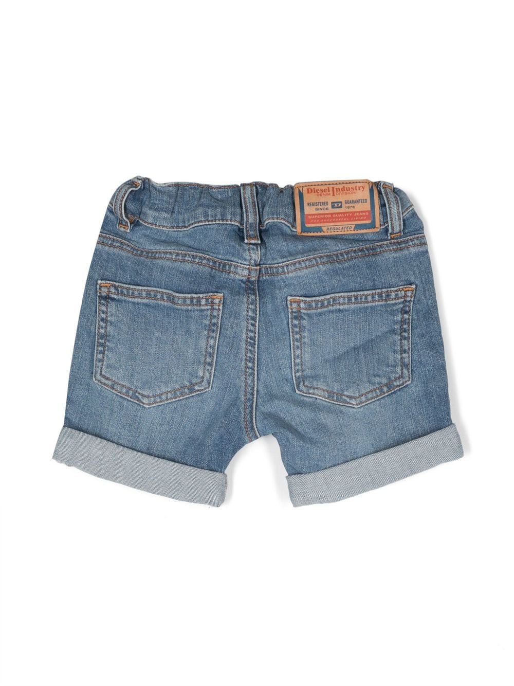 Diesel Kids Spijkershorts met opgerolde zoom - Blauw