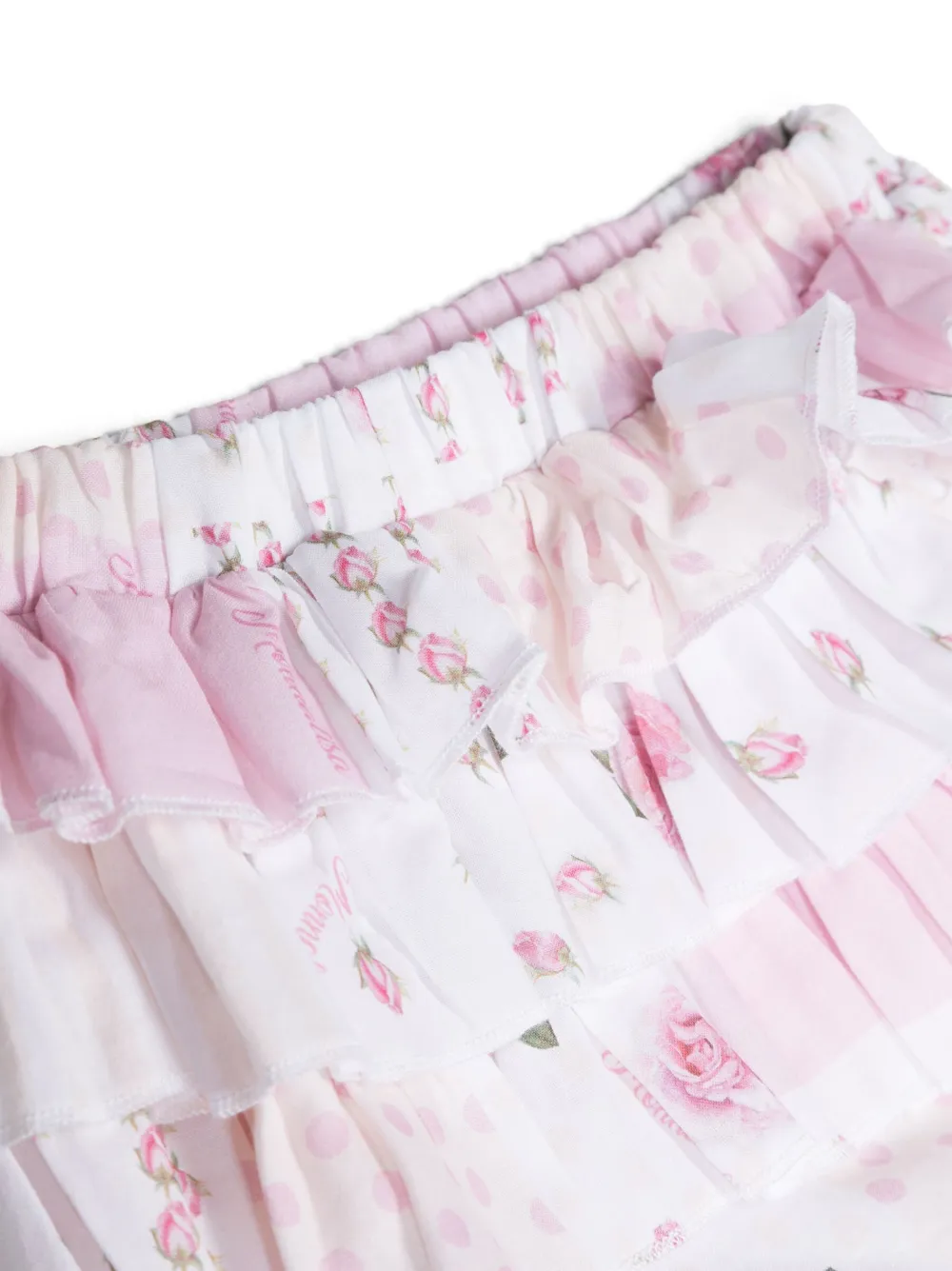 Monnalisa Floral-print Ruffled Shorts In Pink