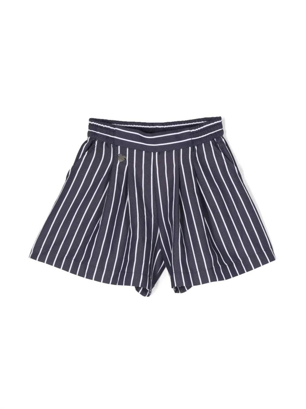 Monnalisa Kids'   Alternating Striped Shorts In Blue + White