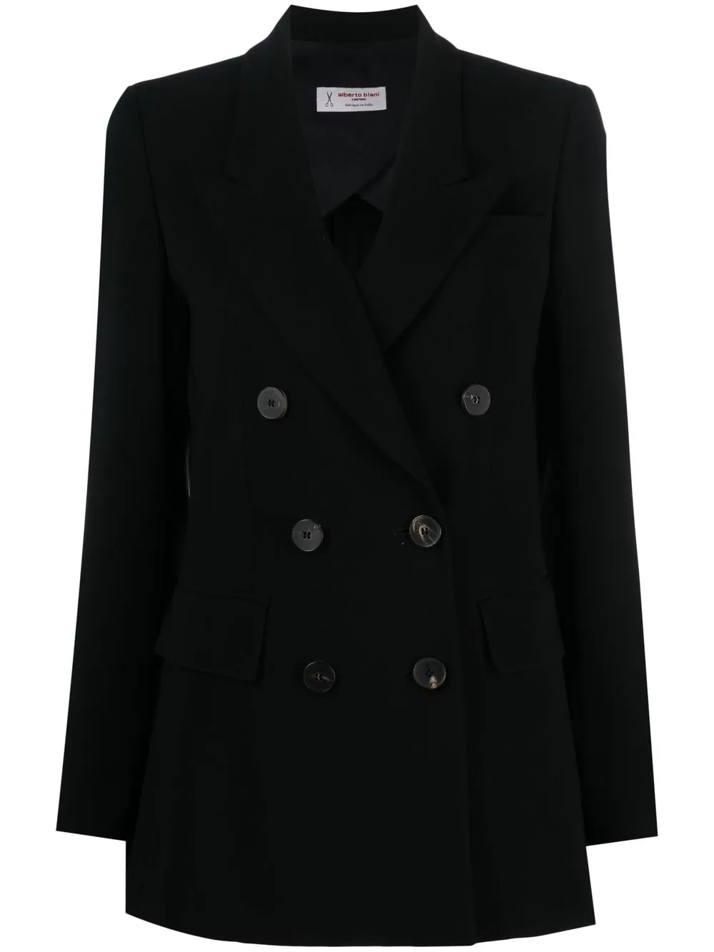 Alberto Biani Long Double Breasted Jacket In Black