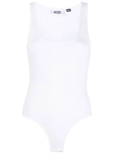GCDS logo-print sleeveless bodysuit