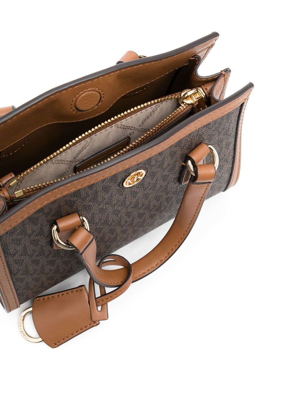 Shop Michael Michael Kors Extra-small Chantal Top-handle Bag In Brown