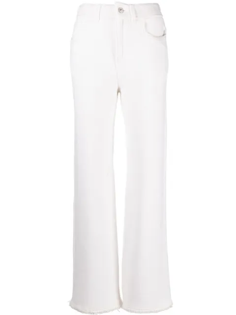 Barrie distressed straight-leg trousers