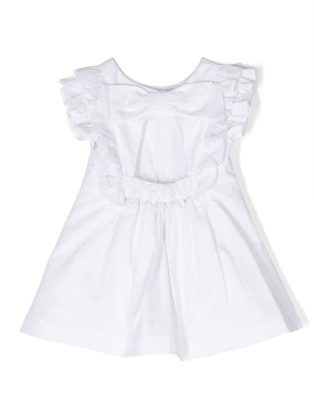 Shop Lapin House Ruffled Bow-detail Dress In 白色