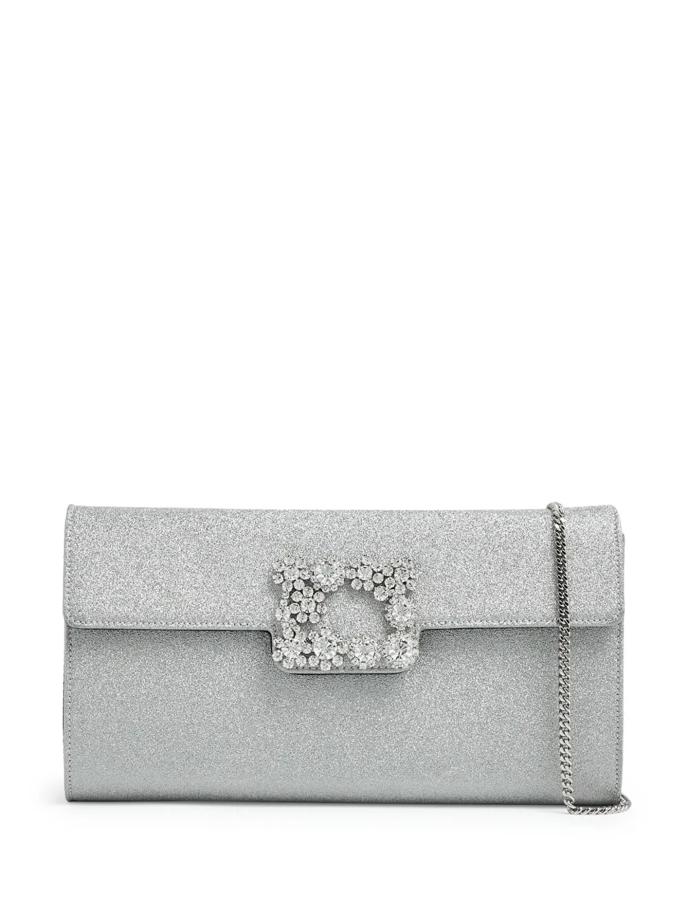 Roger Vivier Flower Buckled clutch bag | Silver | Image 1