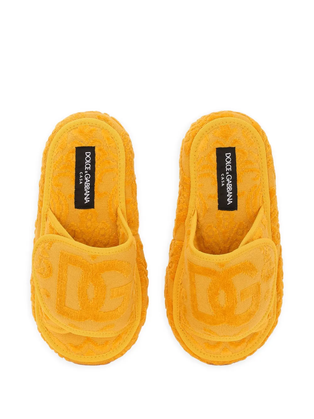 Dolce & Gabbana logo-embroidered slippers Yellow