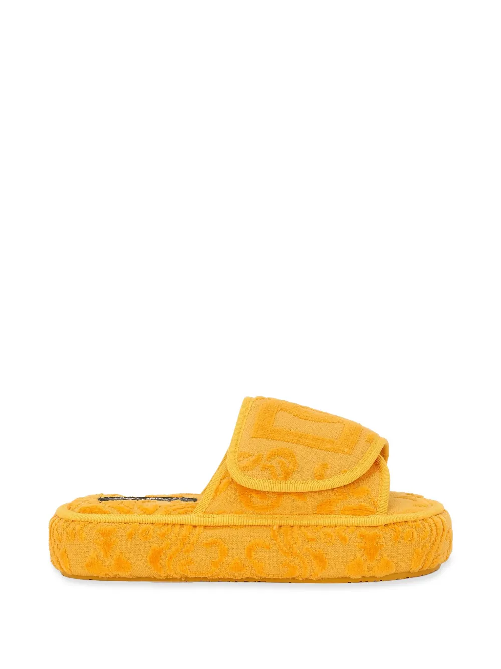 Dolce & Gabbana logo-embroidered slippers Yellow