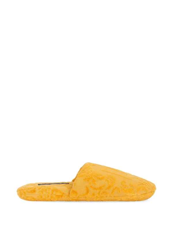 サンダル・ミュール Dolce & Gabbana Embroidered Fabric Slippers Dolce & Gabbana Cross Embroidery Velvet Slippers | Sendegaro US