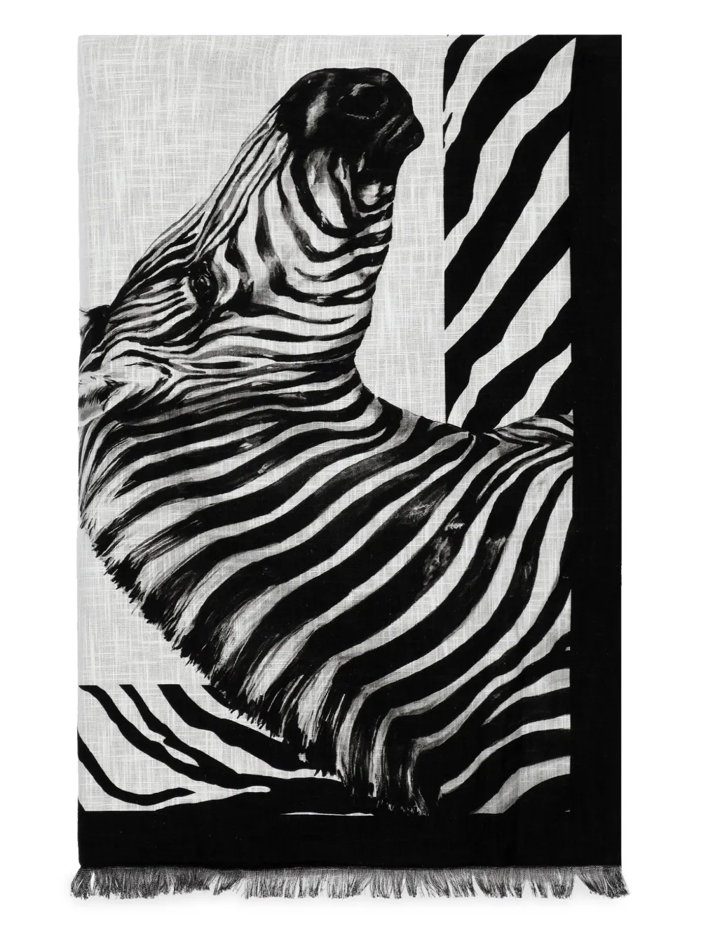 Dolce & Gabbana Zebra-print Beach Towel In Black