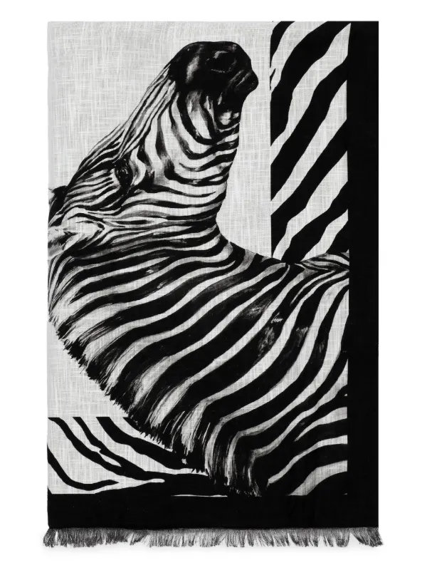 Dolce & Gabbana Zebra-print Beach Towel in Grey