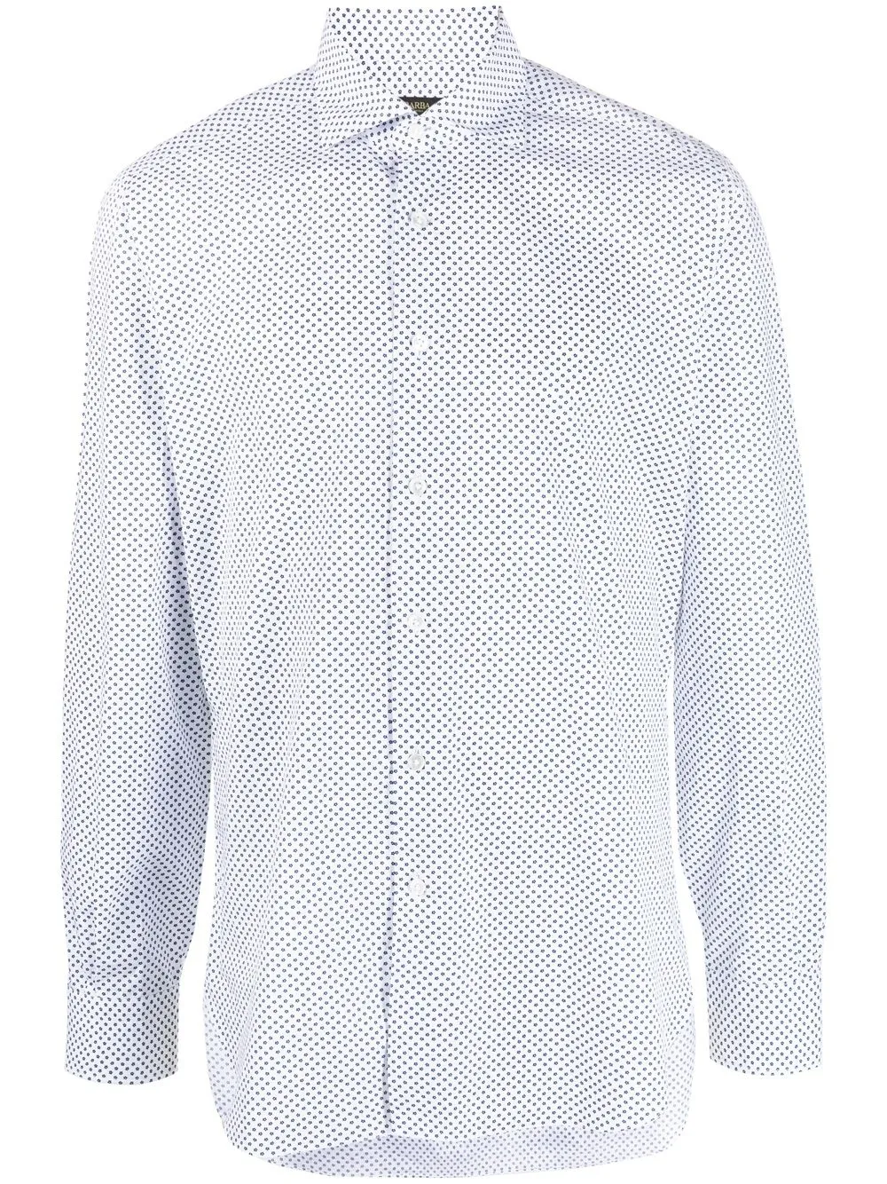 

Barba micro-dot cotton shirt - White