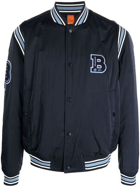 BOSS logo-appliqué bomber jacket