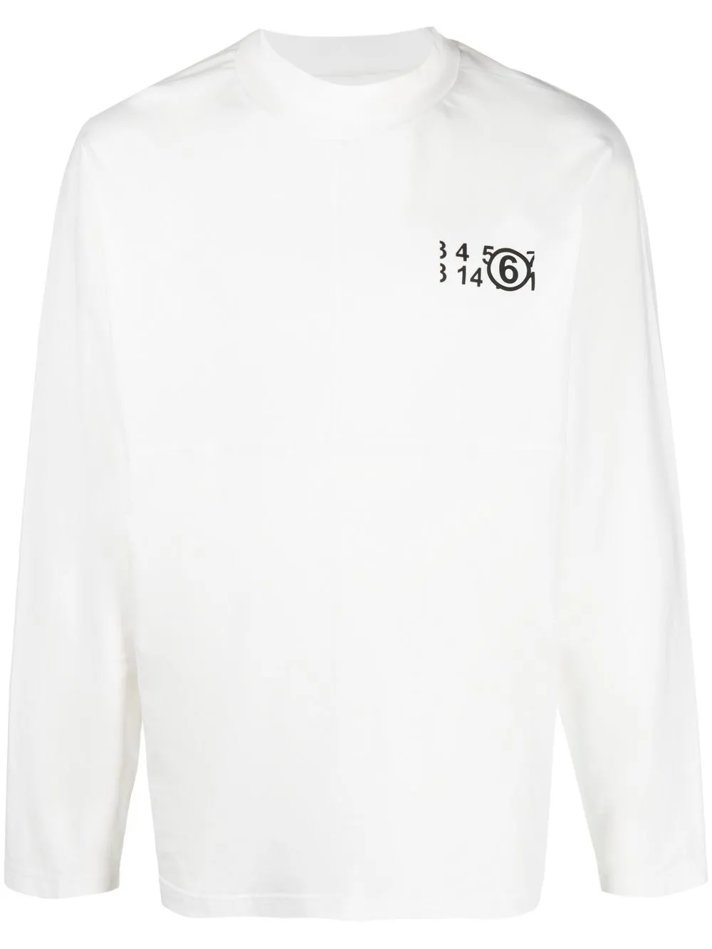 

MM6 Maison Margiela top con logo estampado y cuello falso - Blanco