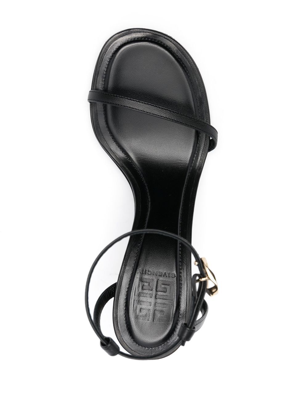 Shop Givenchy Gg 100mm Leather Sandals In Black