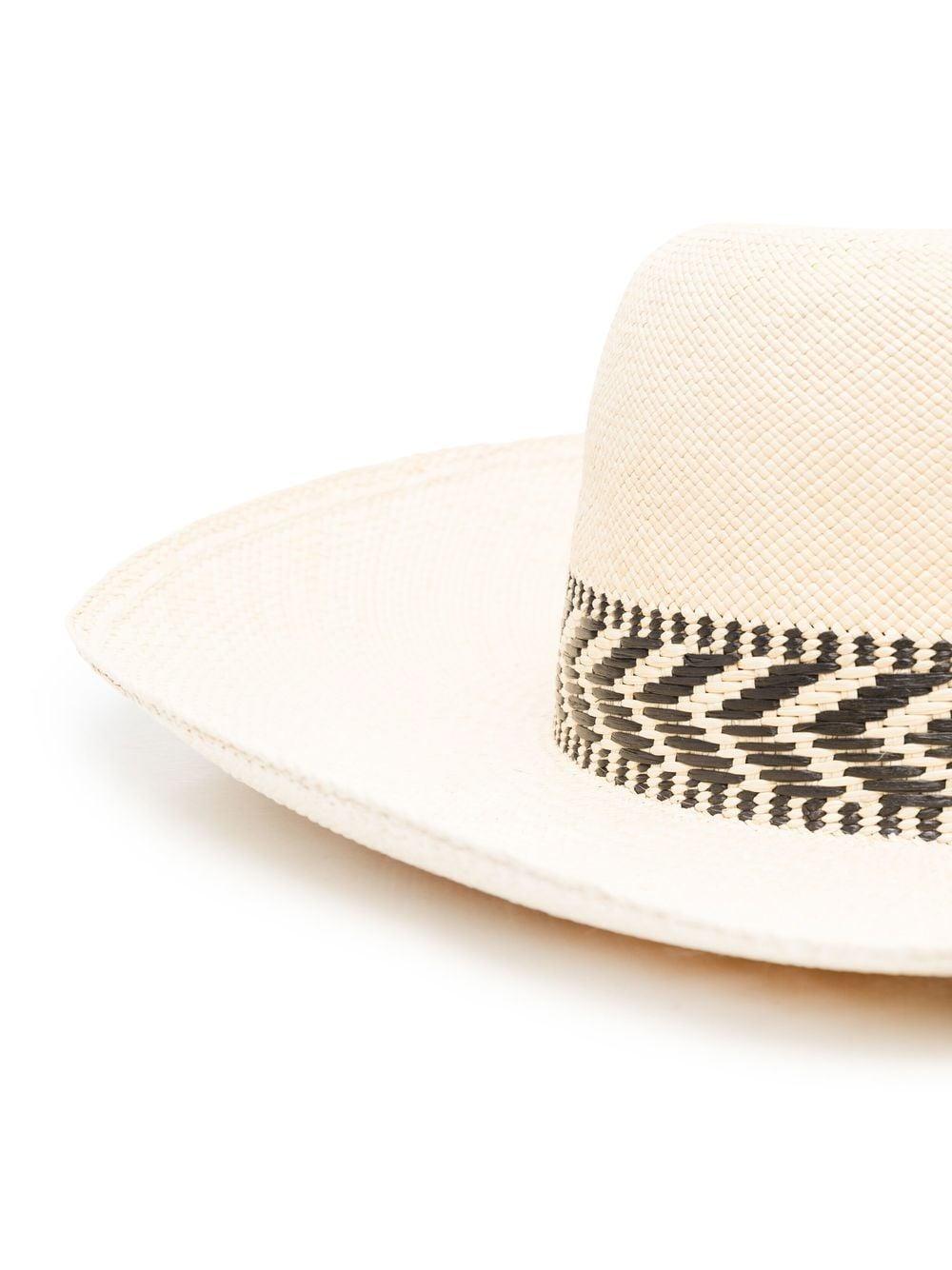 Shop Borsalino Interwoven Panama Hat In Neutrals