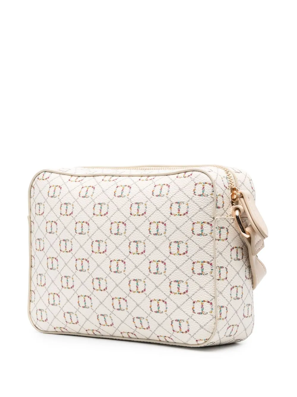 Twinset Logo-print Shoulder Bag In Gold