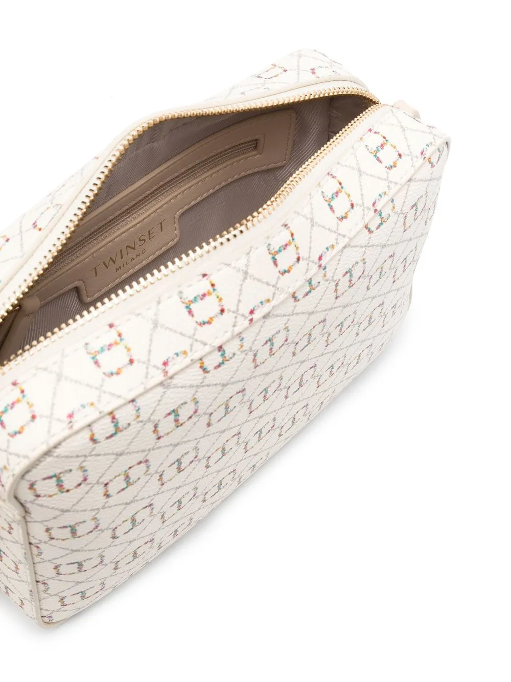 Twinset Logo-print Shoulder Bag In Neutrals