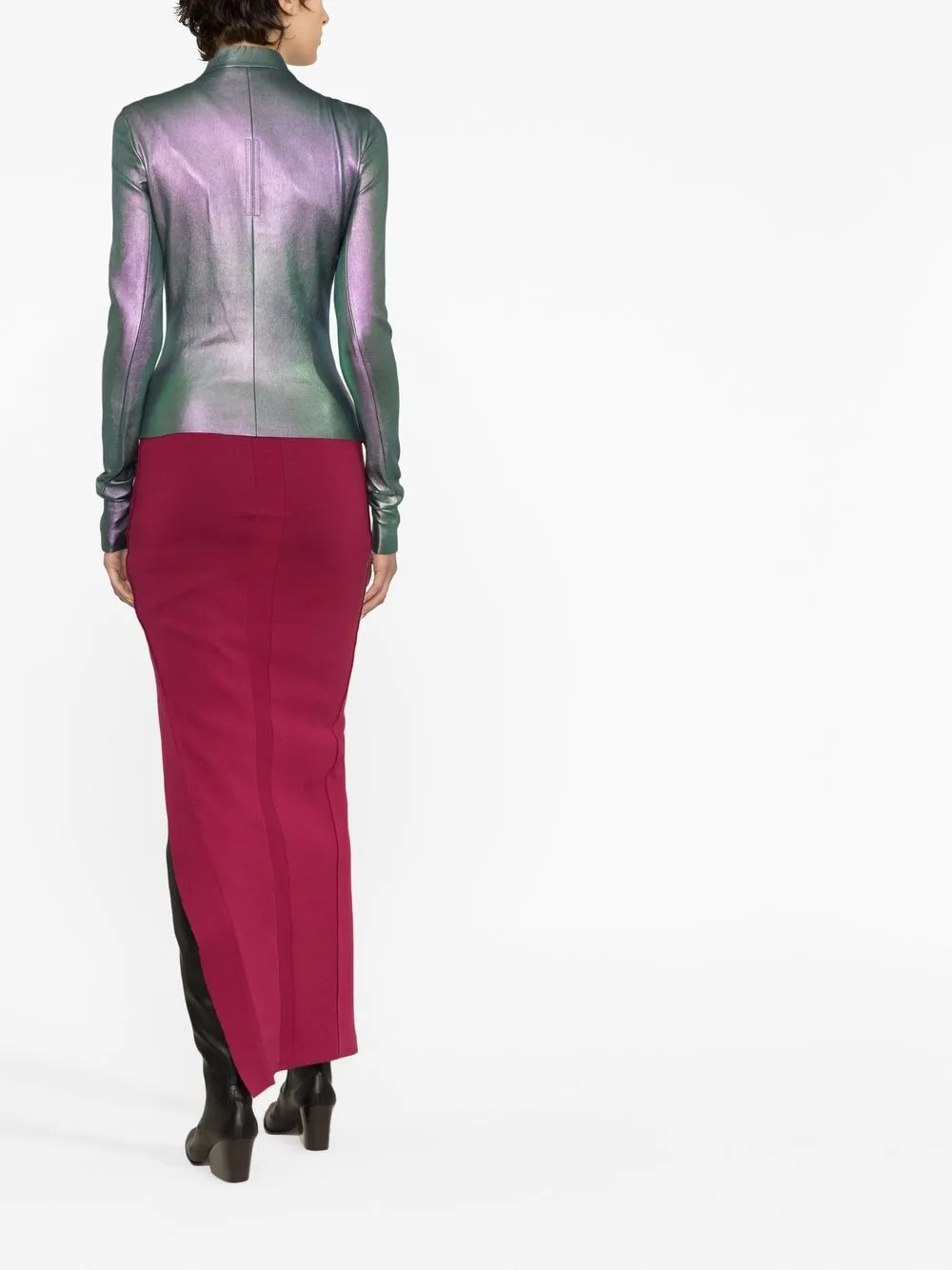 Rick Owens Gary Leather-blend Jacket In Green
