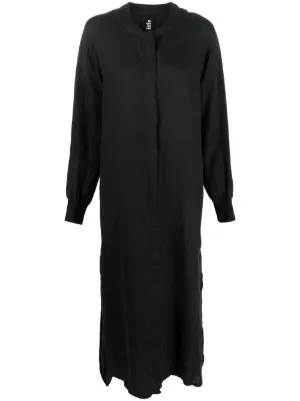 Thom Krom Tom Chrome COTTON LINEN CARDIGAN LONG WSJ346 BLACK