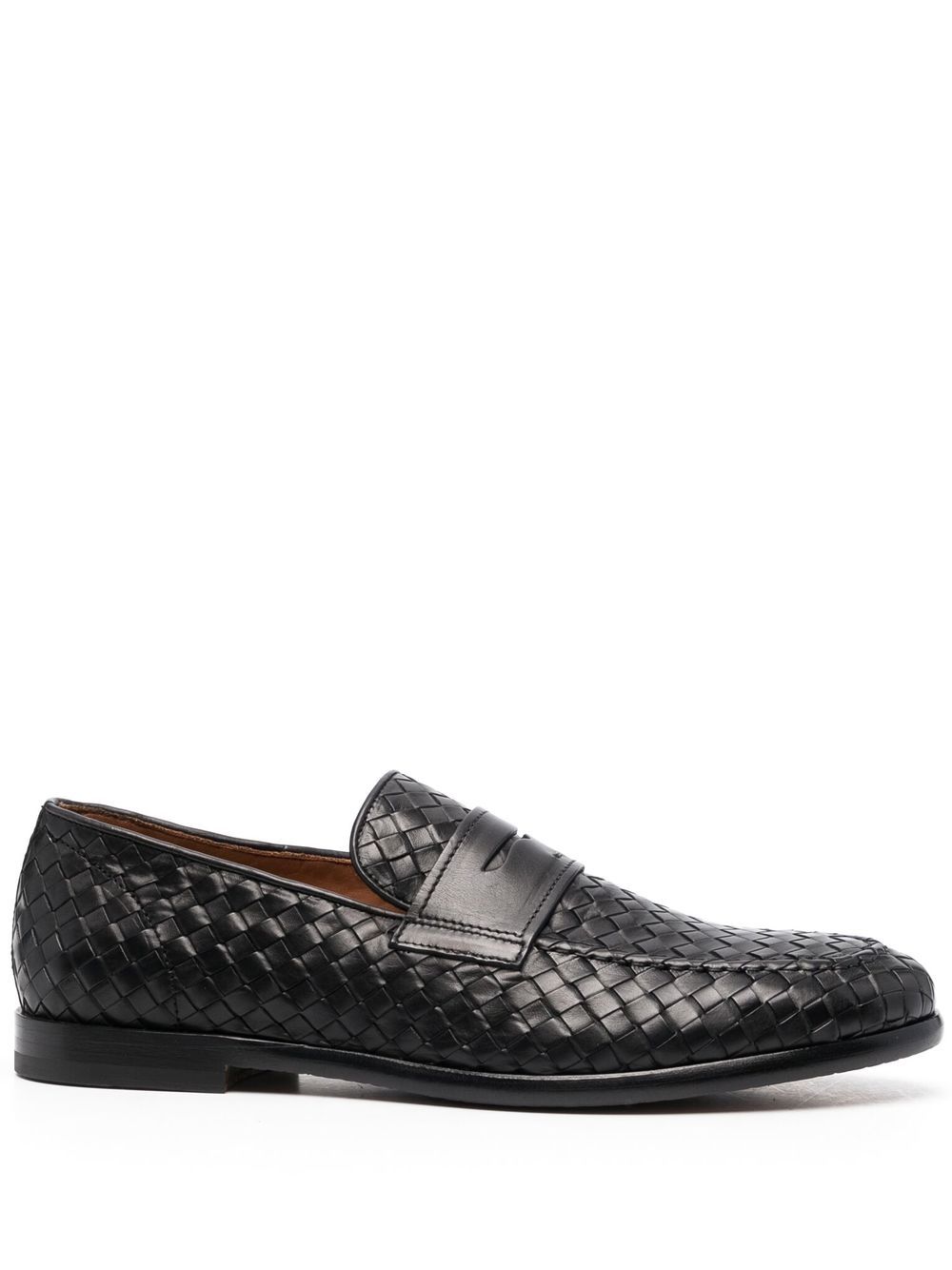 

Doucal's interwoven leather loafers - Black