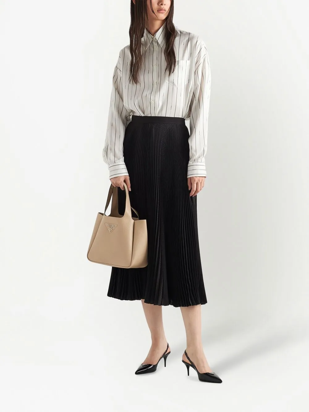 Prada Shopper van nappa leer - Beige