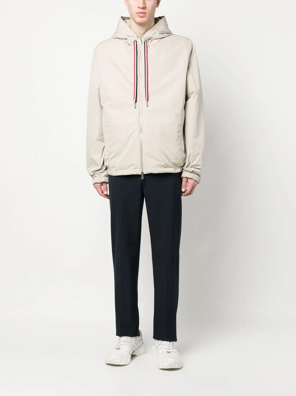 Moncler logo-patch Hooded Jacket - Neutrals