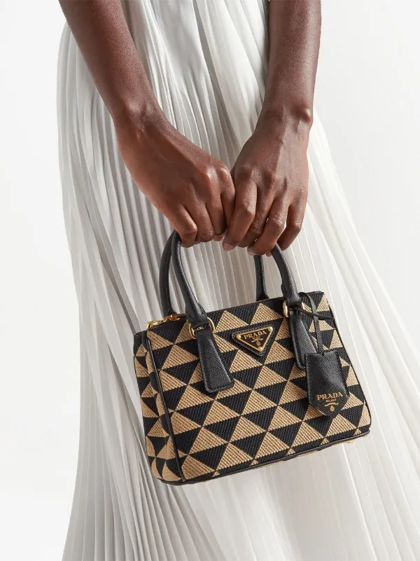 Prada Symbole Embroidered Mini Bag Black FARFETCH AU