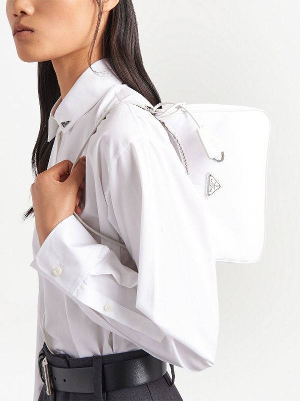 Prada Re-Nylon And Saffiano Leather Shoulder Bag - Farfetch