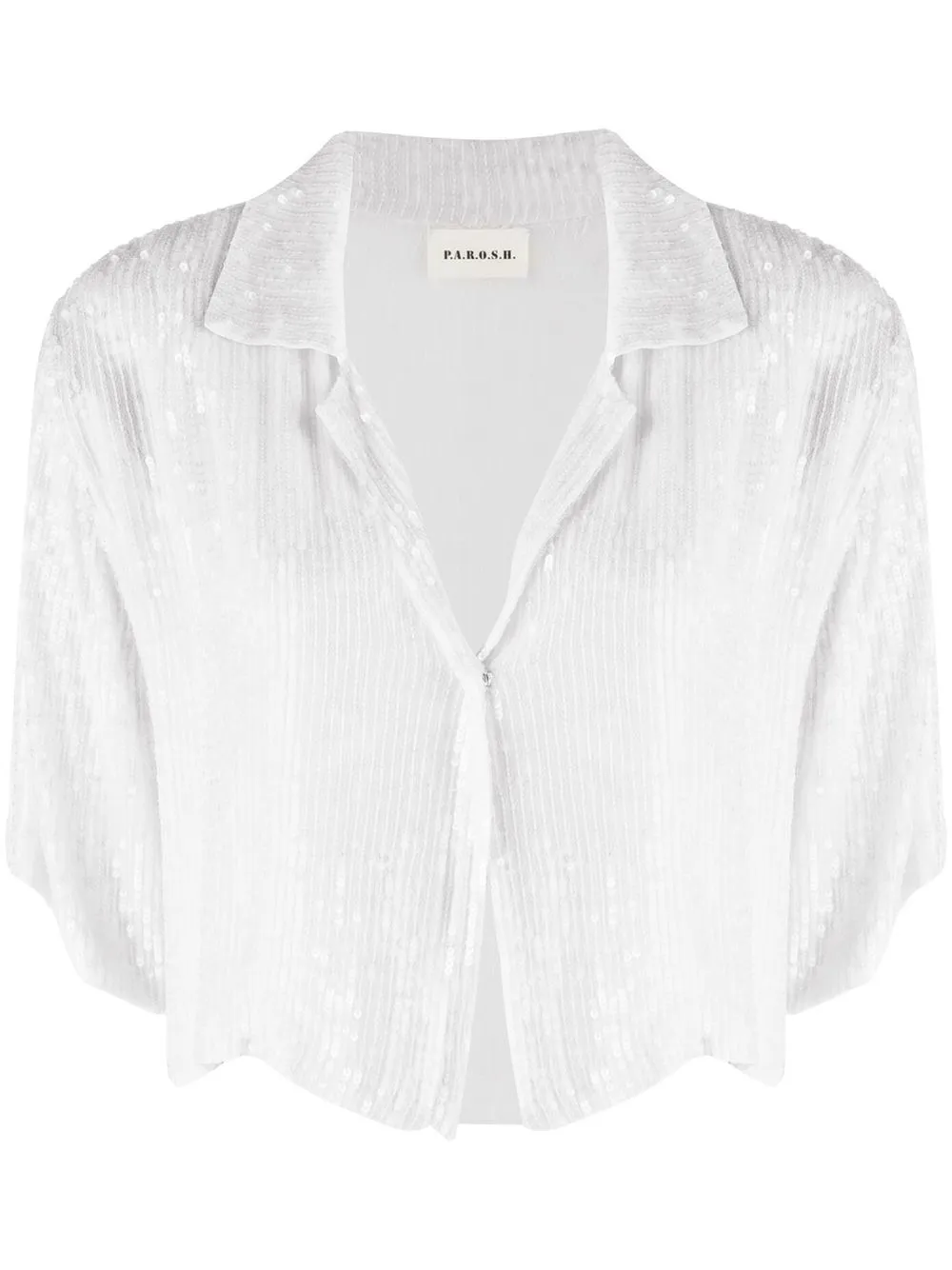 

P.A.R.O.S.H. sequin-embellished V-neck shirt - White