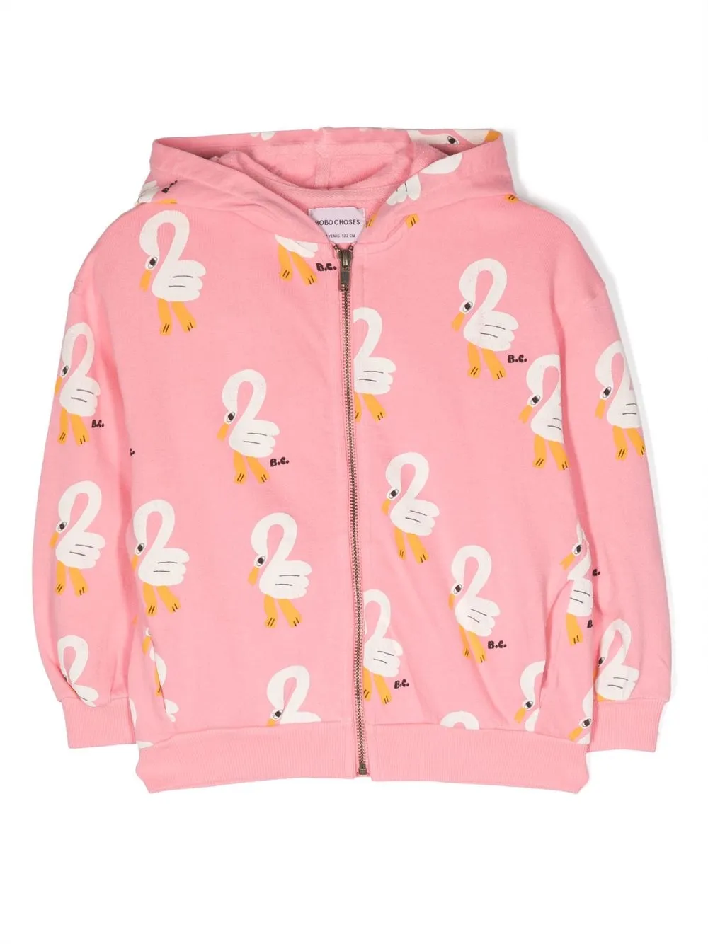 

Bobo Choses all-over swan-print hoodie - Pink