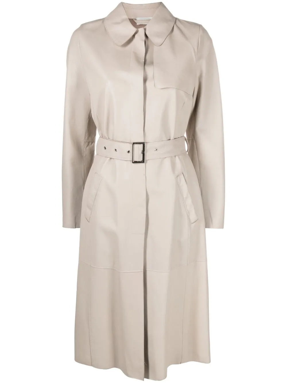 

P.A.R.O.S.H. belted-waist single-breasted coat - Neutrals
