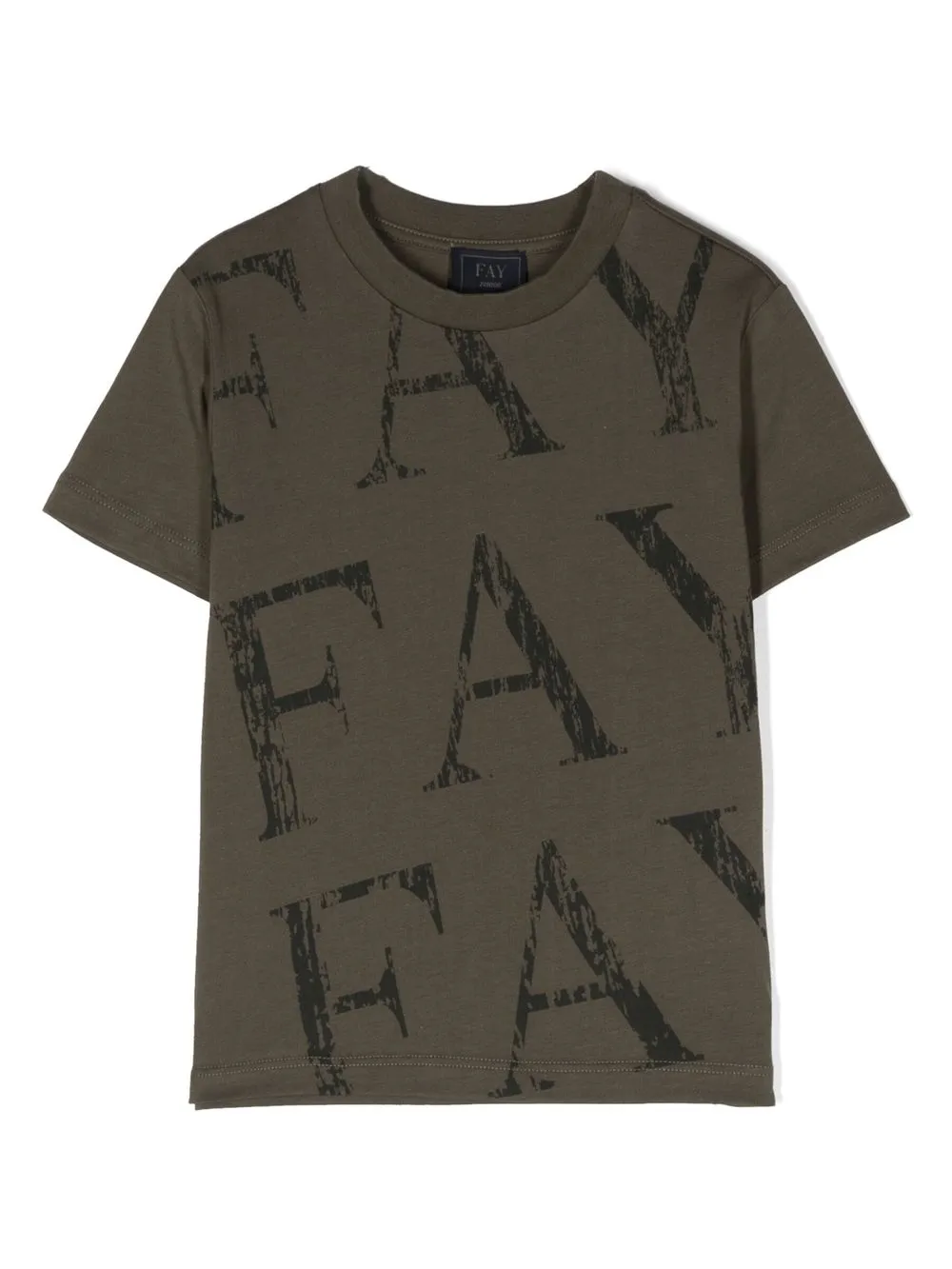 fay kids t-shirt à logo imprimé - vert