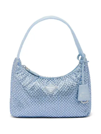 Prada Re Edition 2000 crystal embellished Mini Bag Blue FARFETCH UK