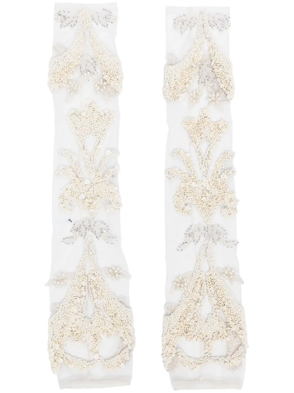 

Parlor embellished fingerless gloves - White