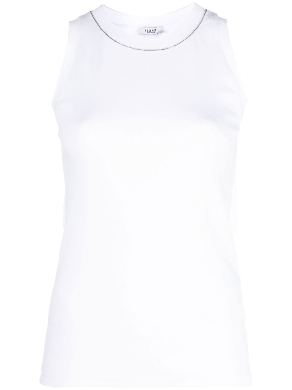 Shop Peserico Contrast-trim Tank Top In White